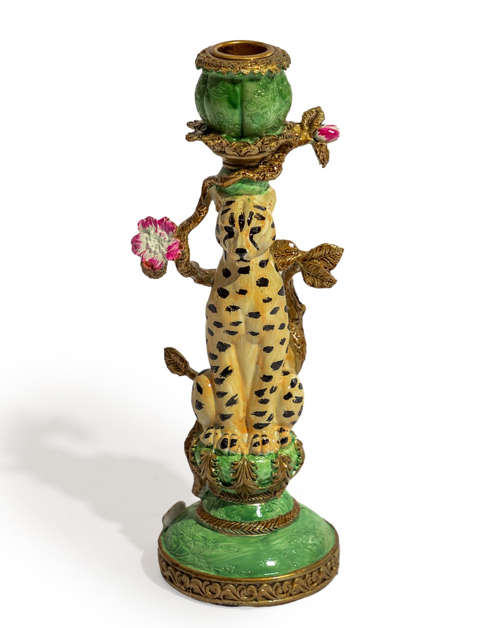 Antiqued Ornate Leopard Candle Holder - RM79