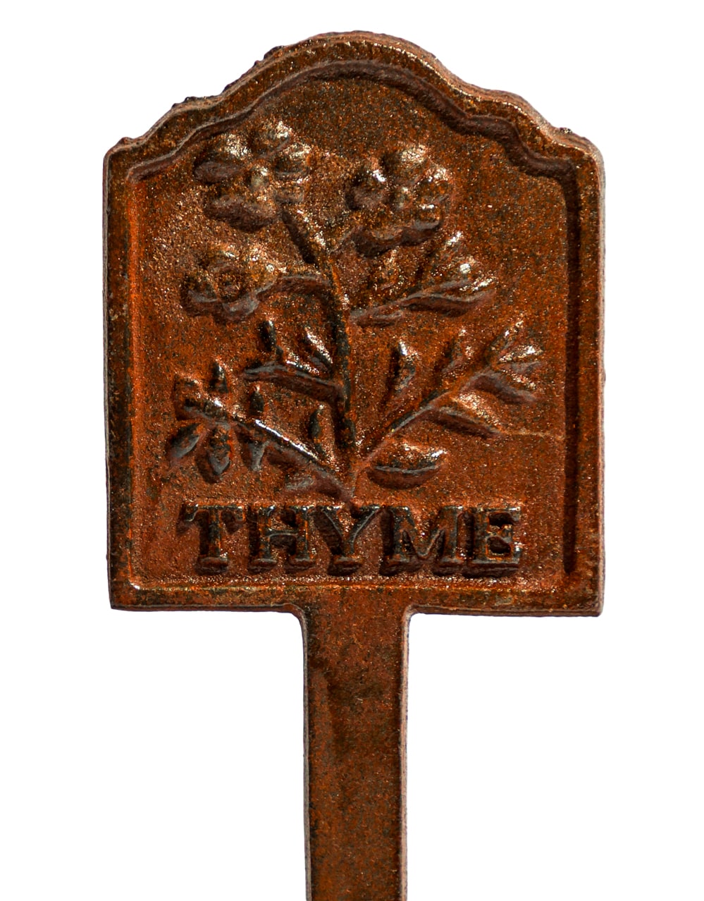 Rusted 'Thyme' Cast Iron Herb Garden Planter Sign - STM91