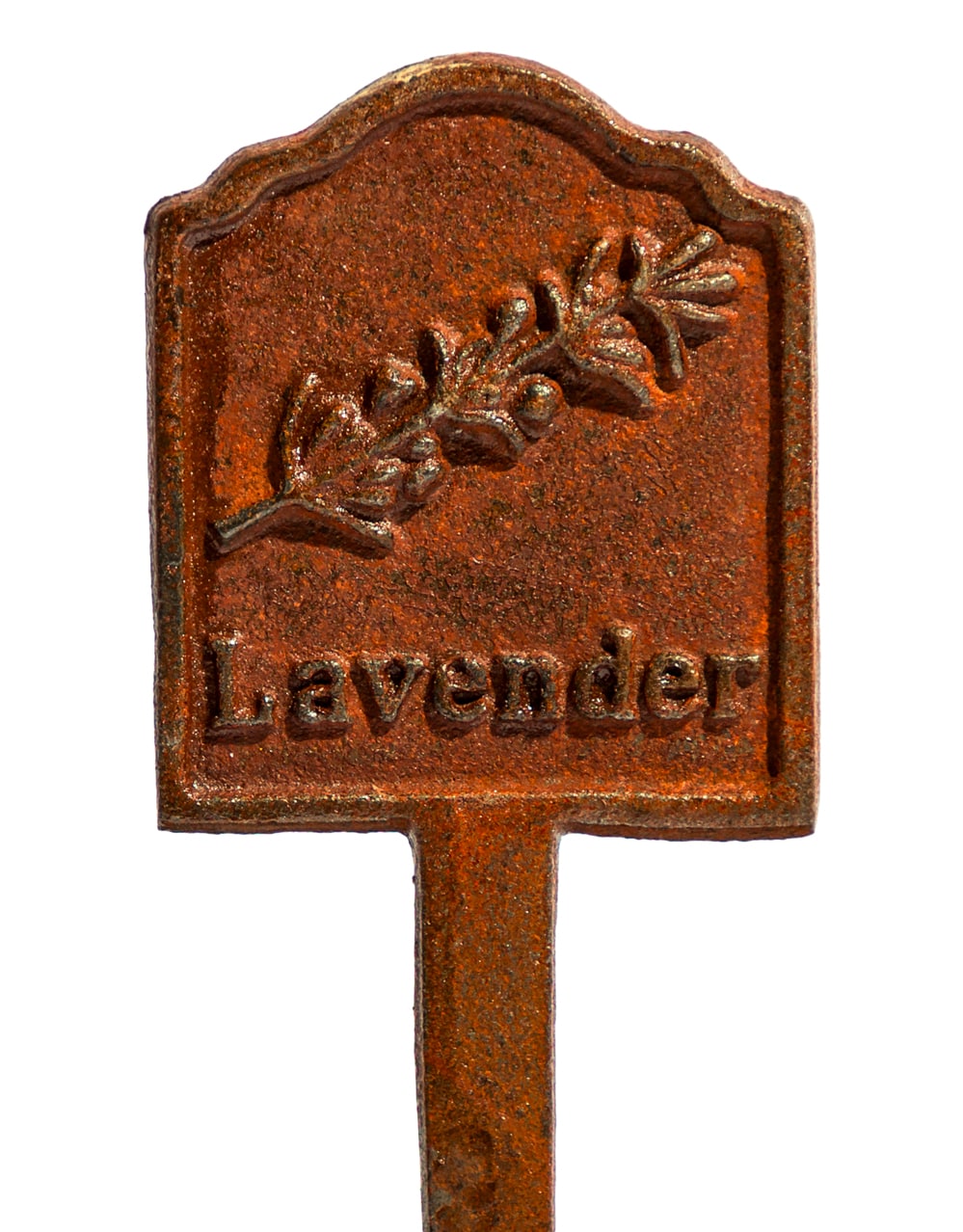 Rusted 'Lavender' Cast Iron Herb Garden Planter Sign - STM92