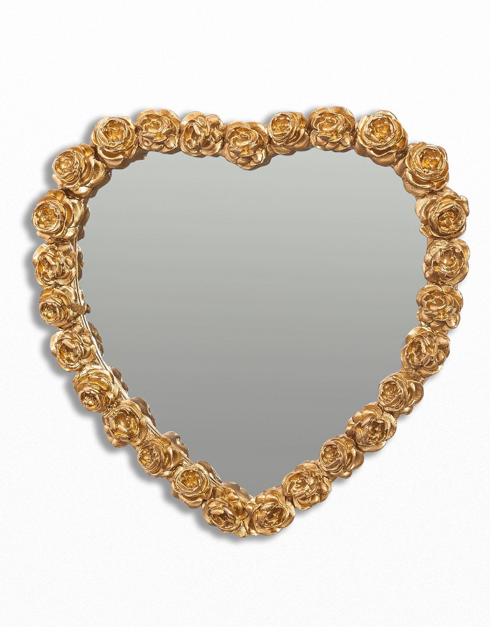Gold Heart Mirror w/ Multi Rose Frame - MK205
