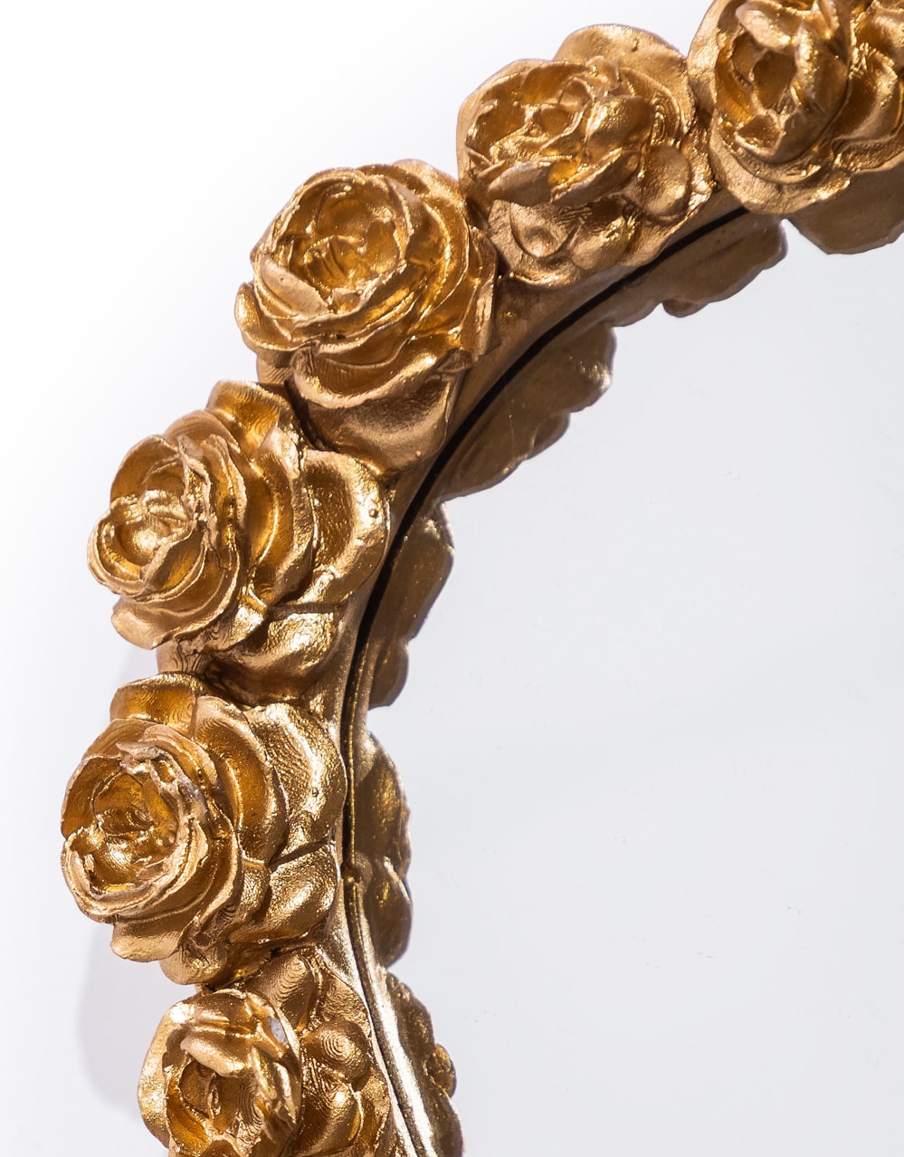 Gold Heart Mirror w/ Multi Rose Frame - MK205