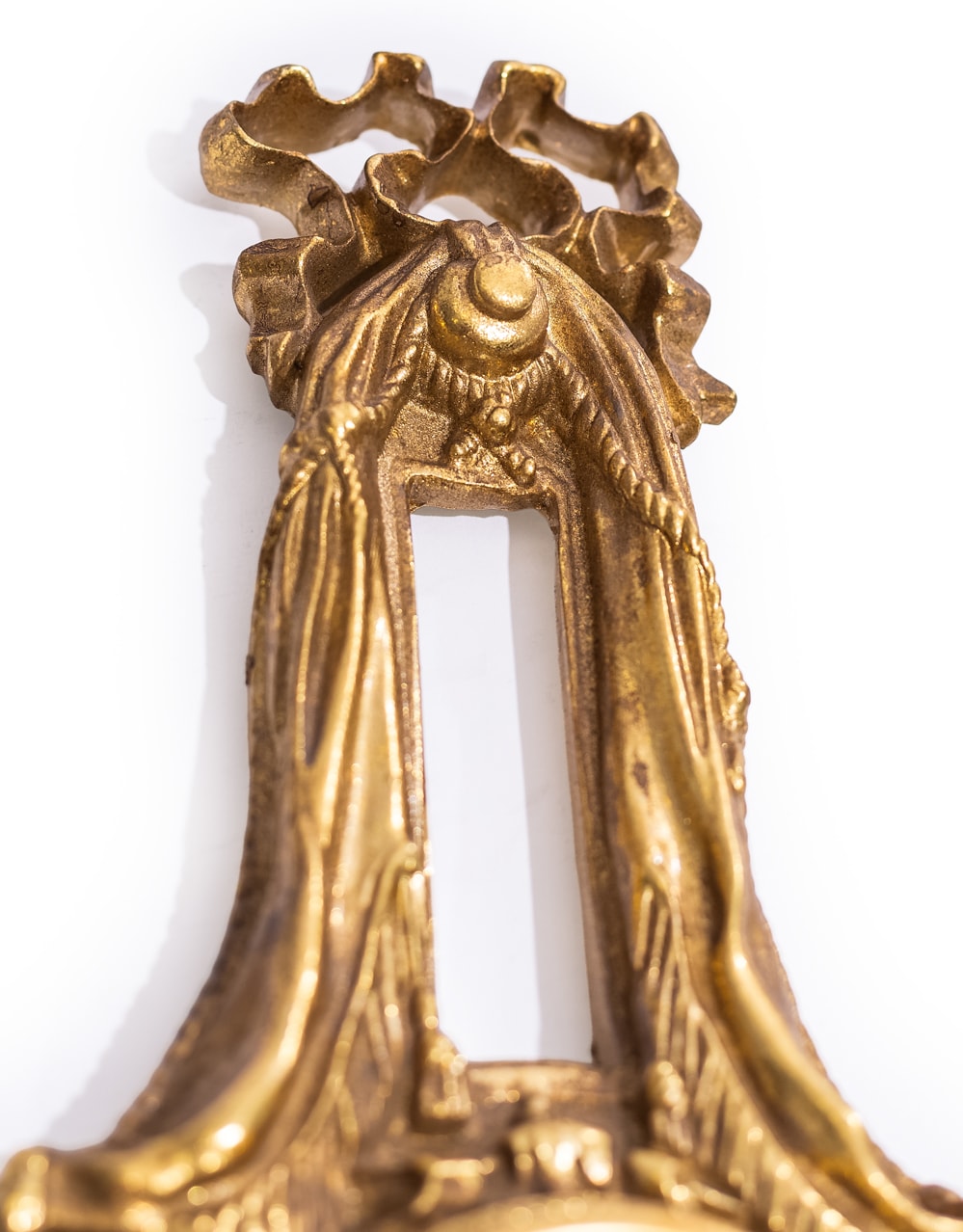 Antique Gold Wall Hanging Ornate Bow Clock - MK204