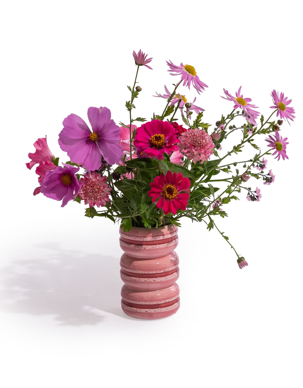 Pink Macaroon Stack Ceramic Stem Vase - CRT137