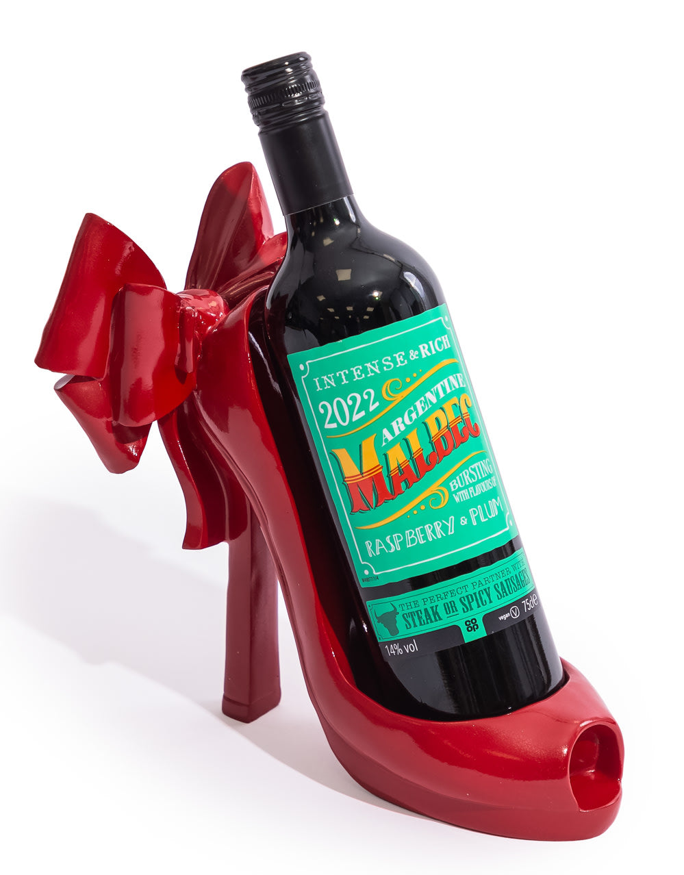 Red Ribbon Bow High Heels Bottle Holder - CRT140