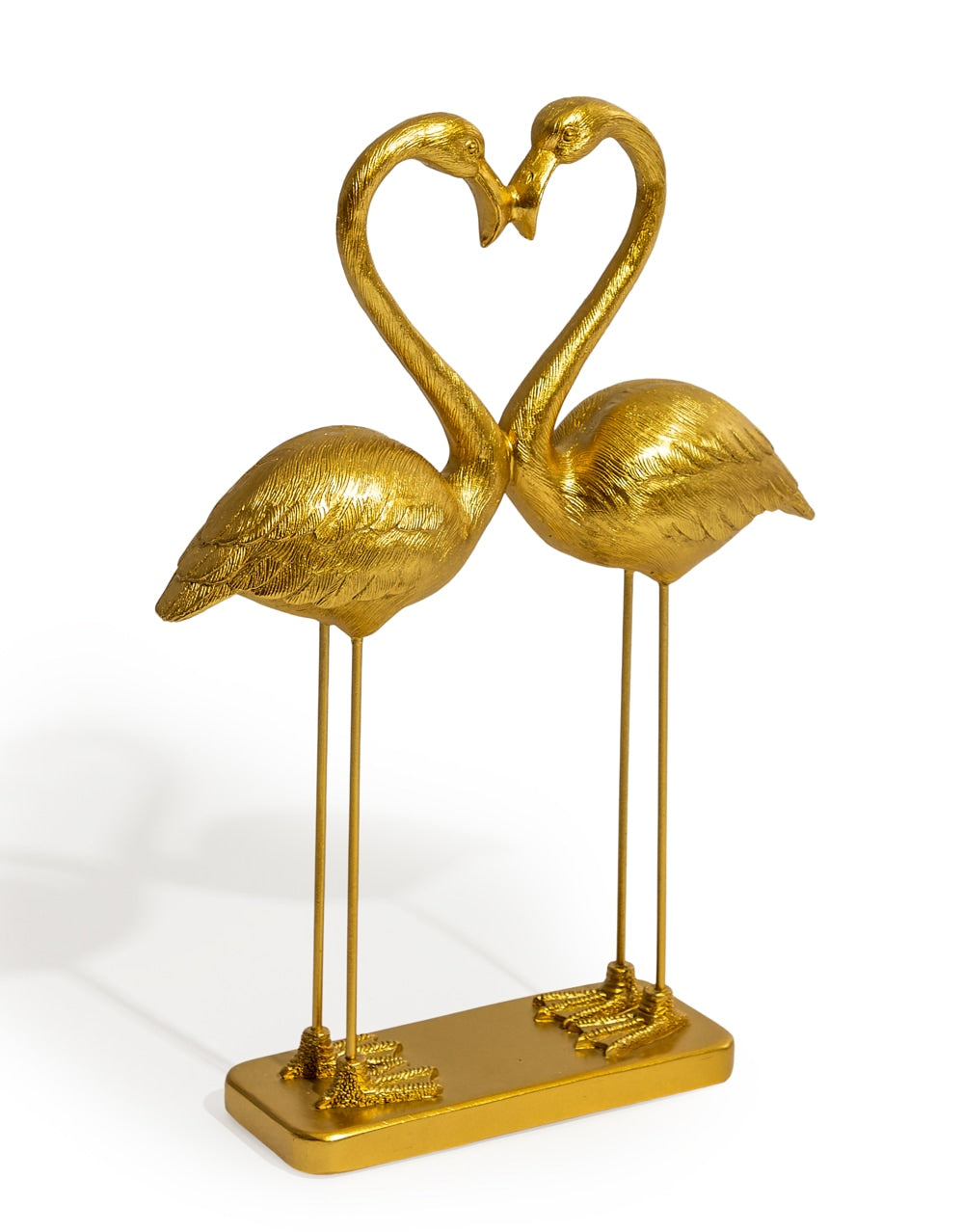 Antique Gold "Love Heart" Pair of Flamingos Figure - TL152