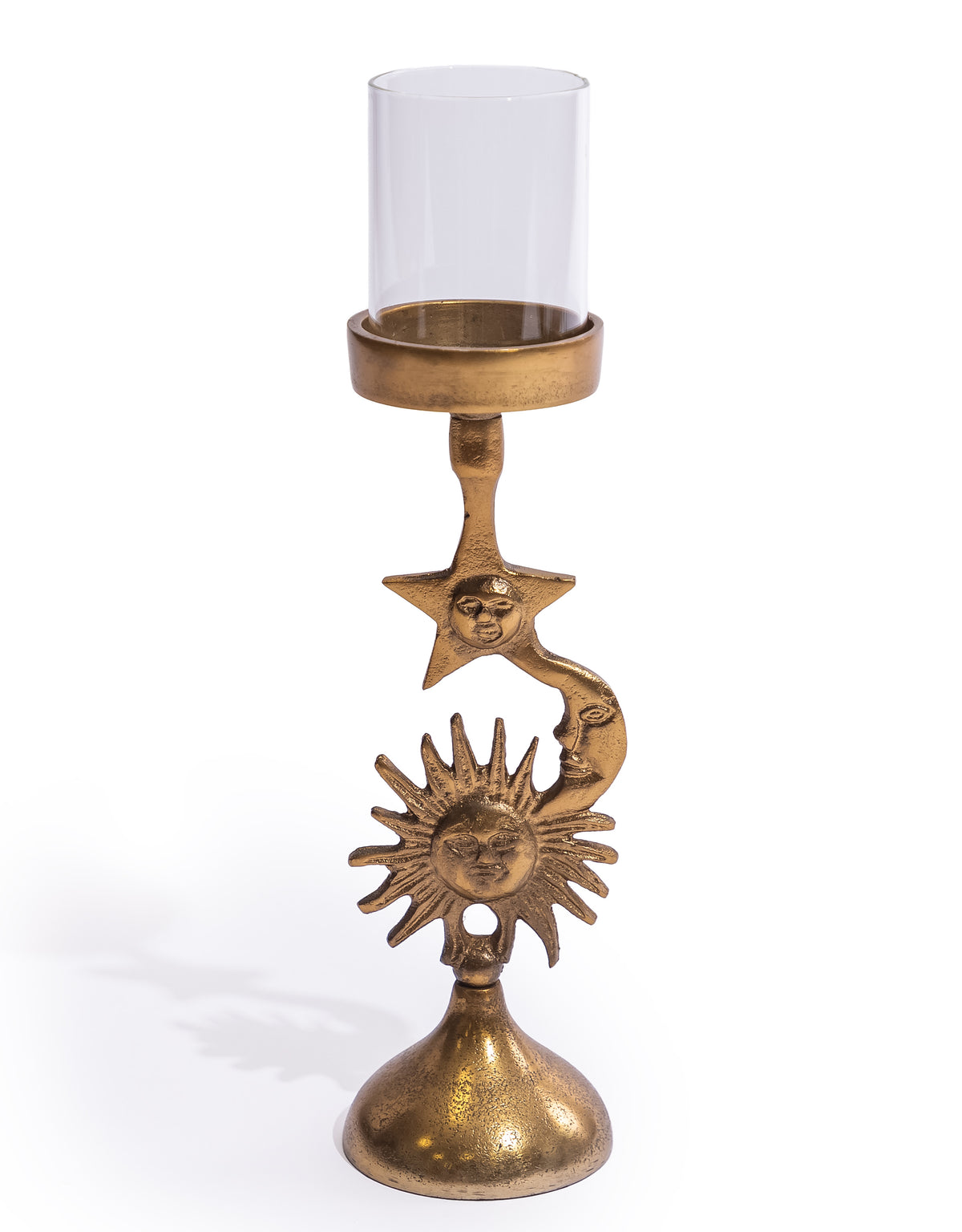 Antique Gold Celestial Candle Holder - AL178