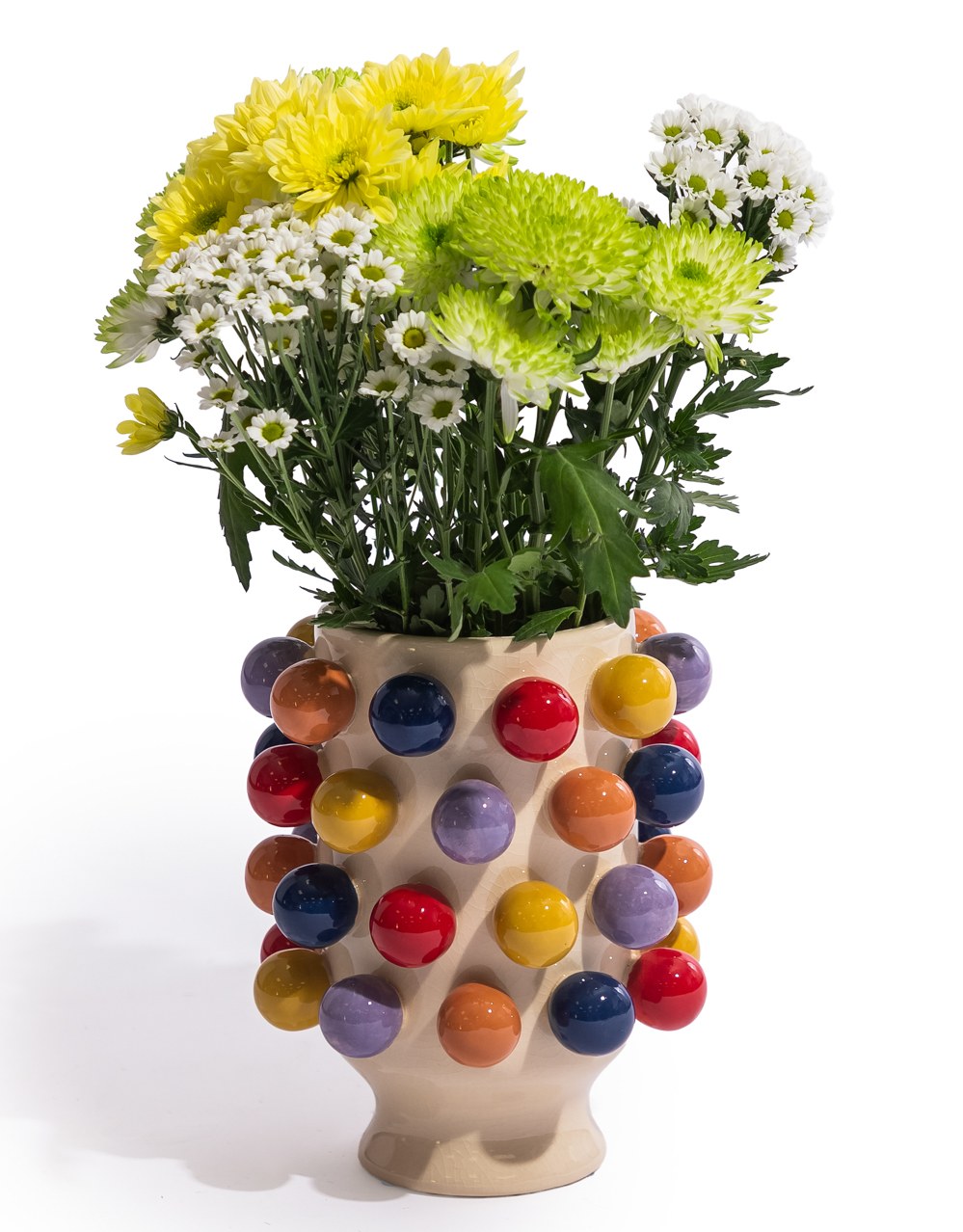 Ceramic Multi-Colour "Pom Pom" Vase - NCP21