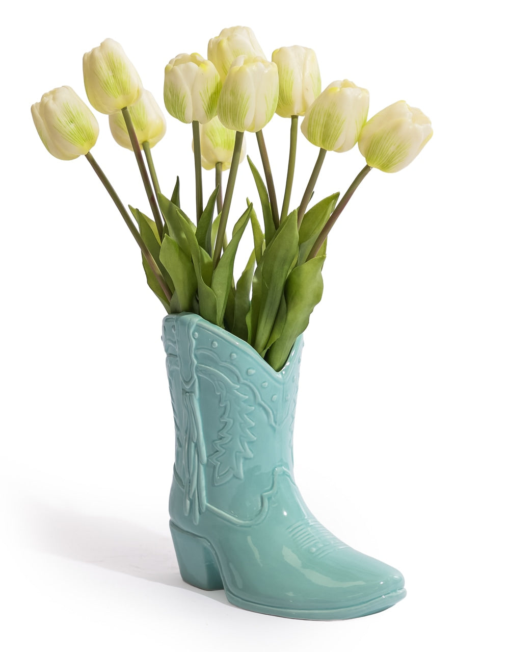 Bright Blue "Swiftie" Cowboy Boot Ceramic Vase - FPC57