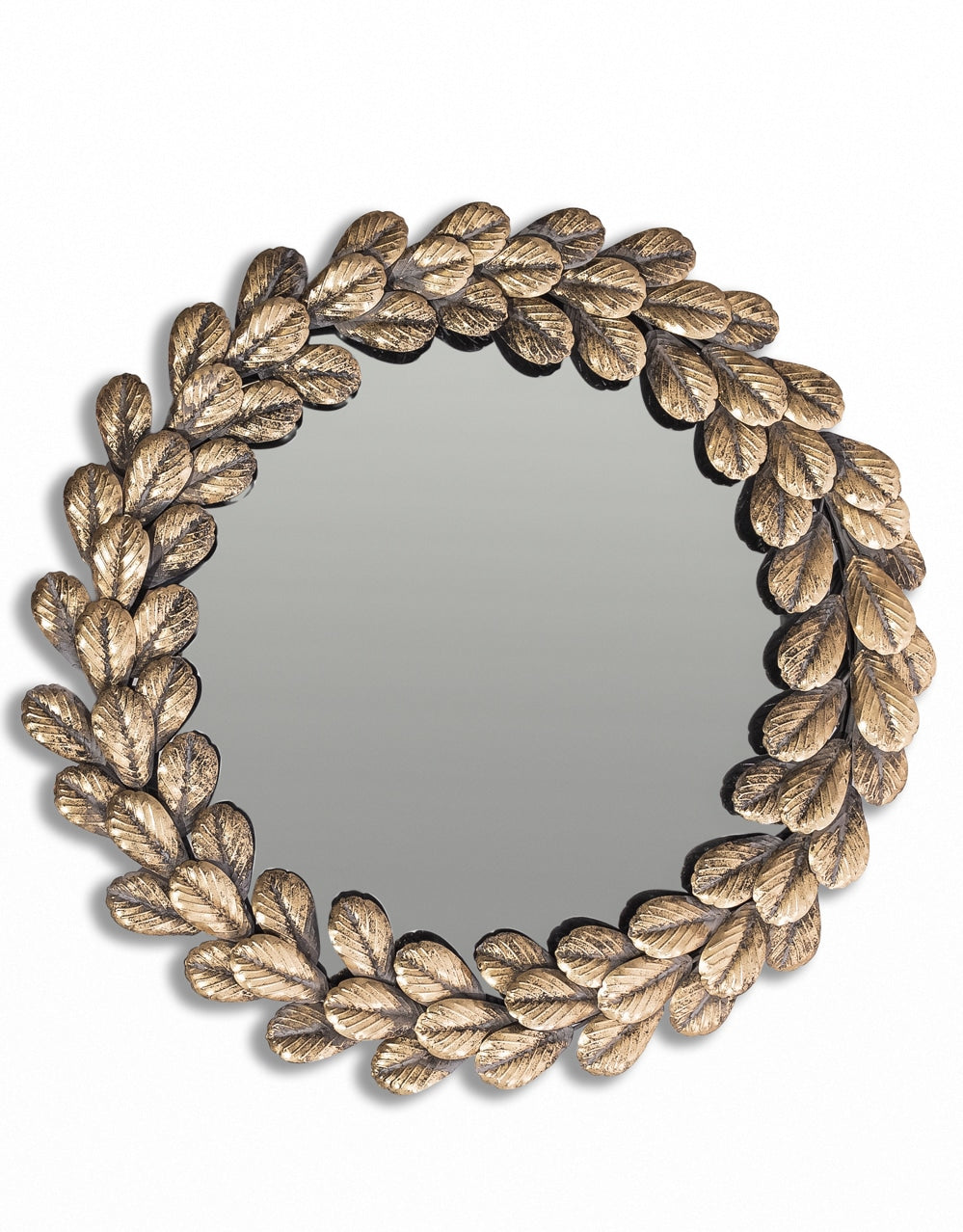 Antique Gold "Roman Wreath" Leaf Wall Mirror - JHC18