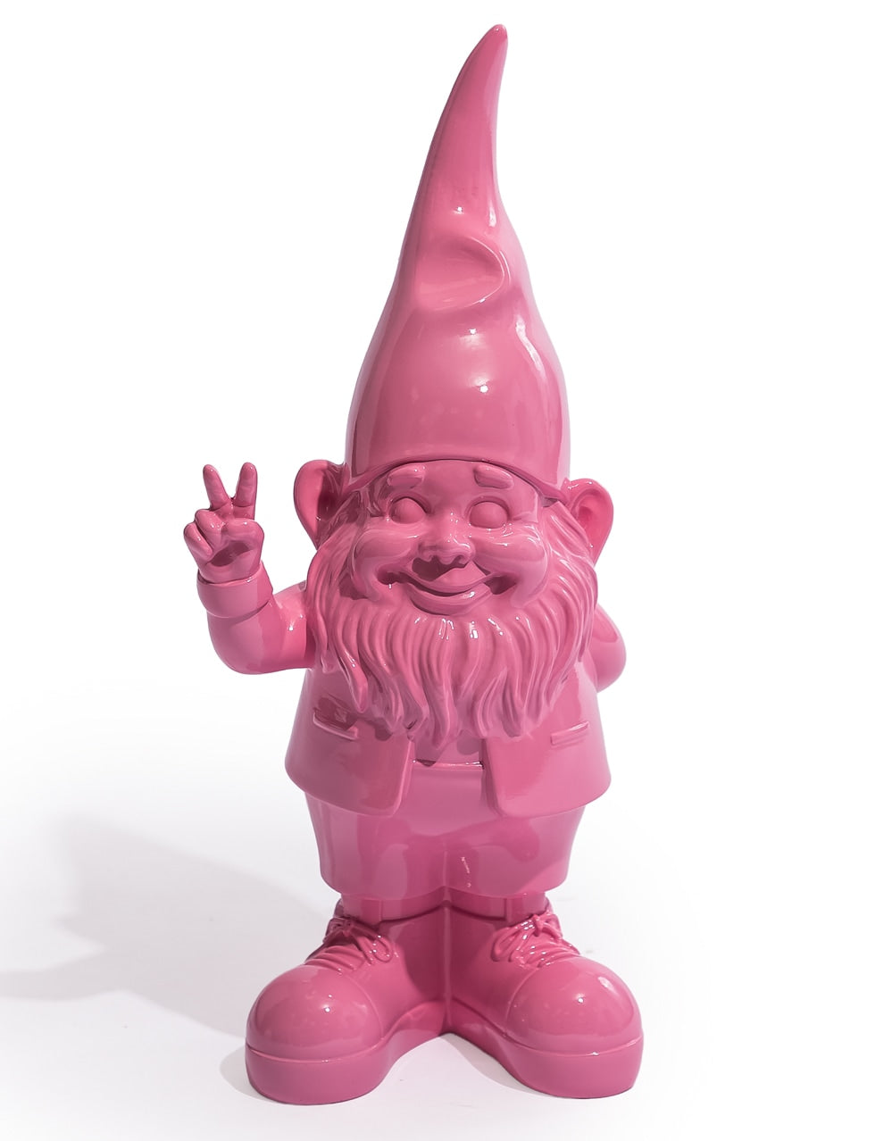 Medium Bright Pink "Peace" Gnome Figure - FL143
