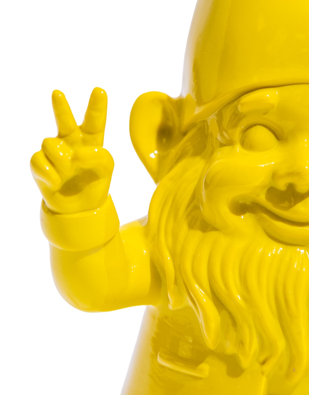Medium Bright Yellow "Peace" Gnome Figure - FL146