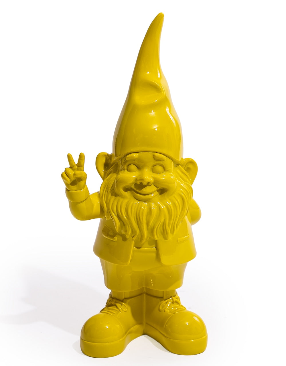 Medium Bright Yellow "Peace" Gnome Figure - FL146