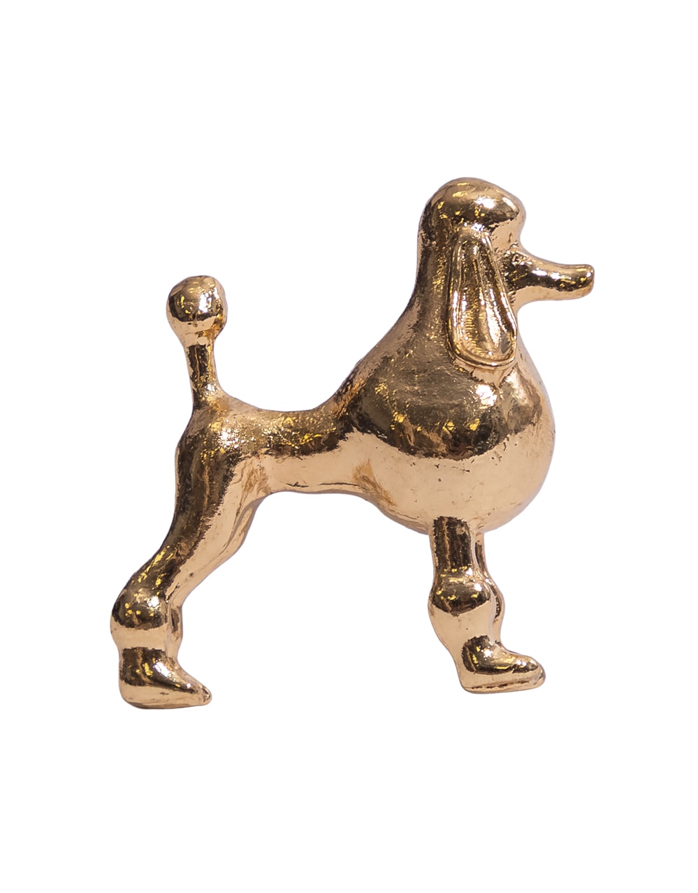 Gold Poodle Dog Drawer Knob - ET375
