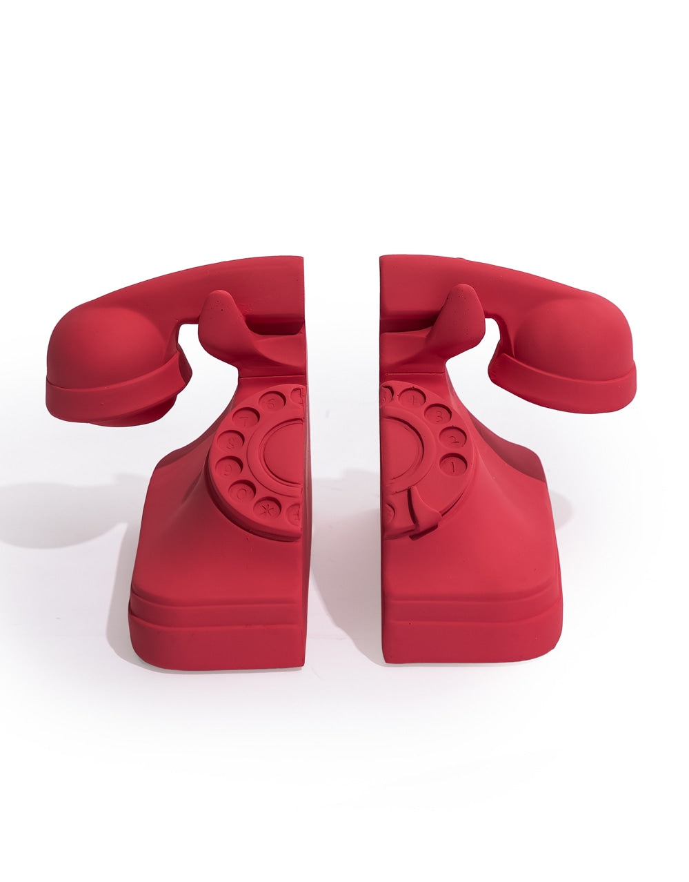 Set of Matt Pink/Red Telephone Bookends - ICD13