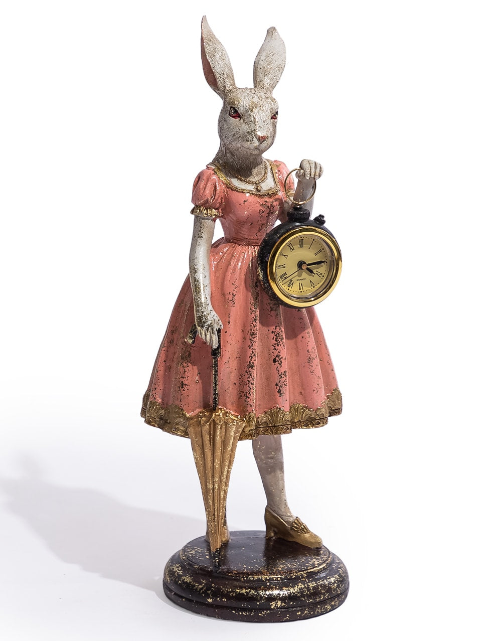 Lady White Rabbit Standing Clock Figure - RM84