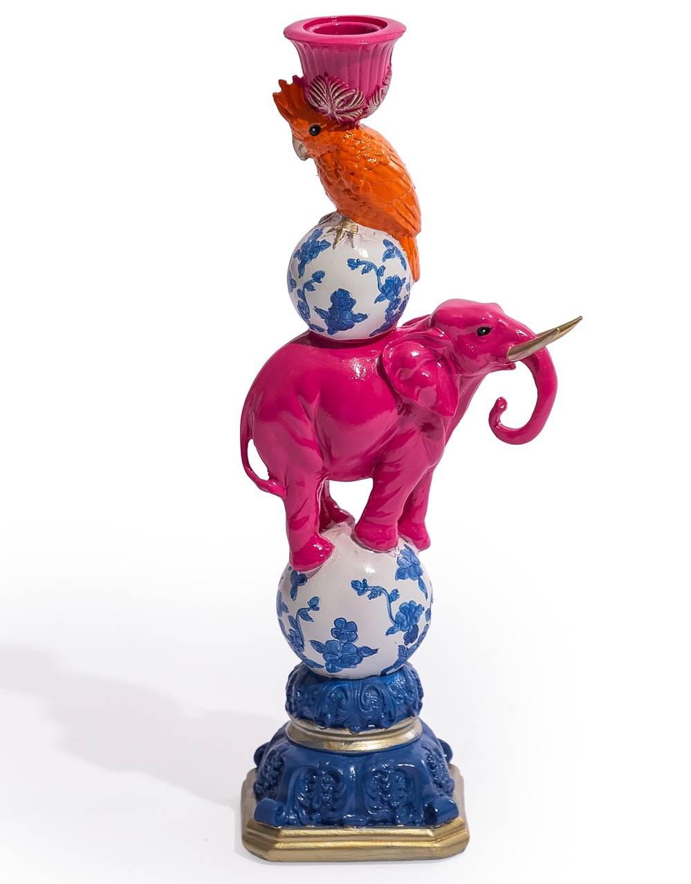 Elephant & Cockatoo Ornate Circus Stack Candle Holder - RM87