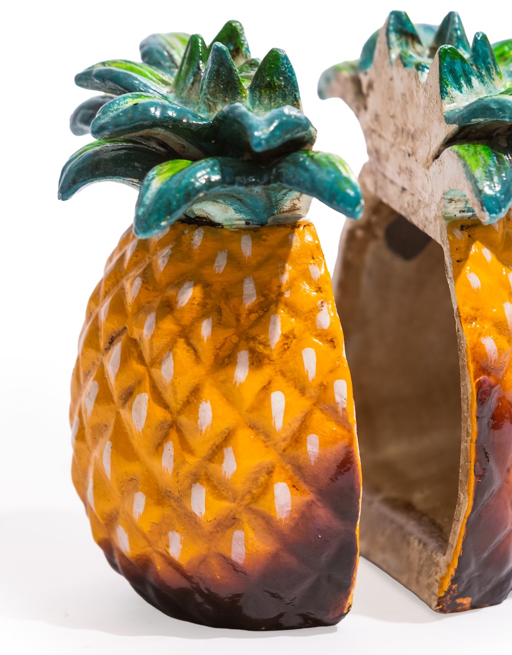 Cast Iron Antiqued Pair of Pineapple Bookends - STM99