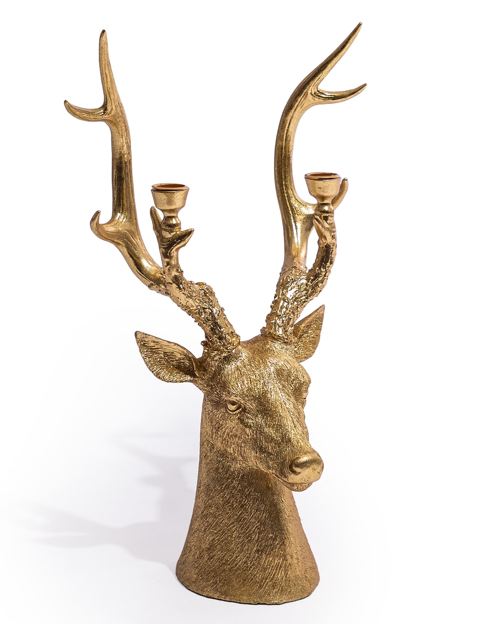 Gold Stag Head Candle Holder - DVM73