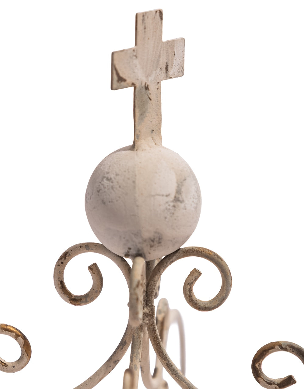 Antique White Metal Crown Candle Holder - JCS34