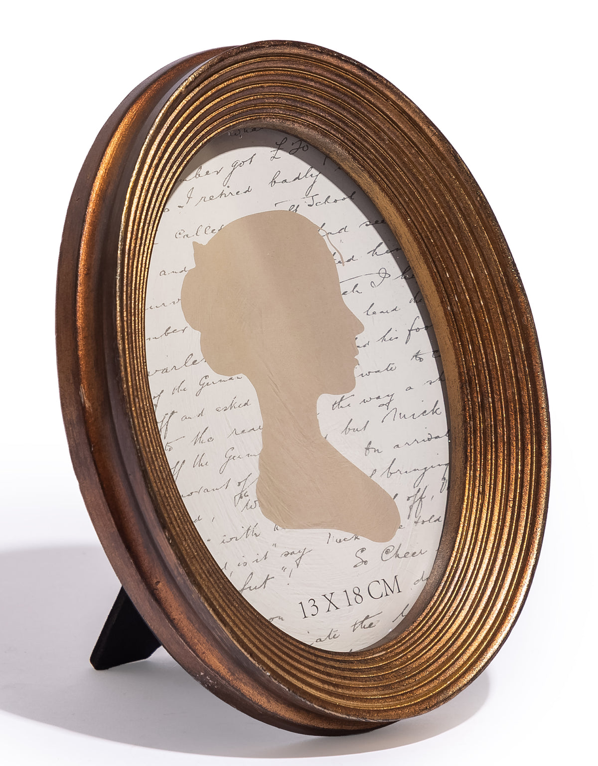 Antique Gold Ribbed Oval 5x7" Photo Frame - MK218