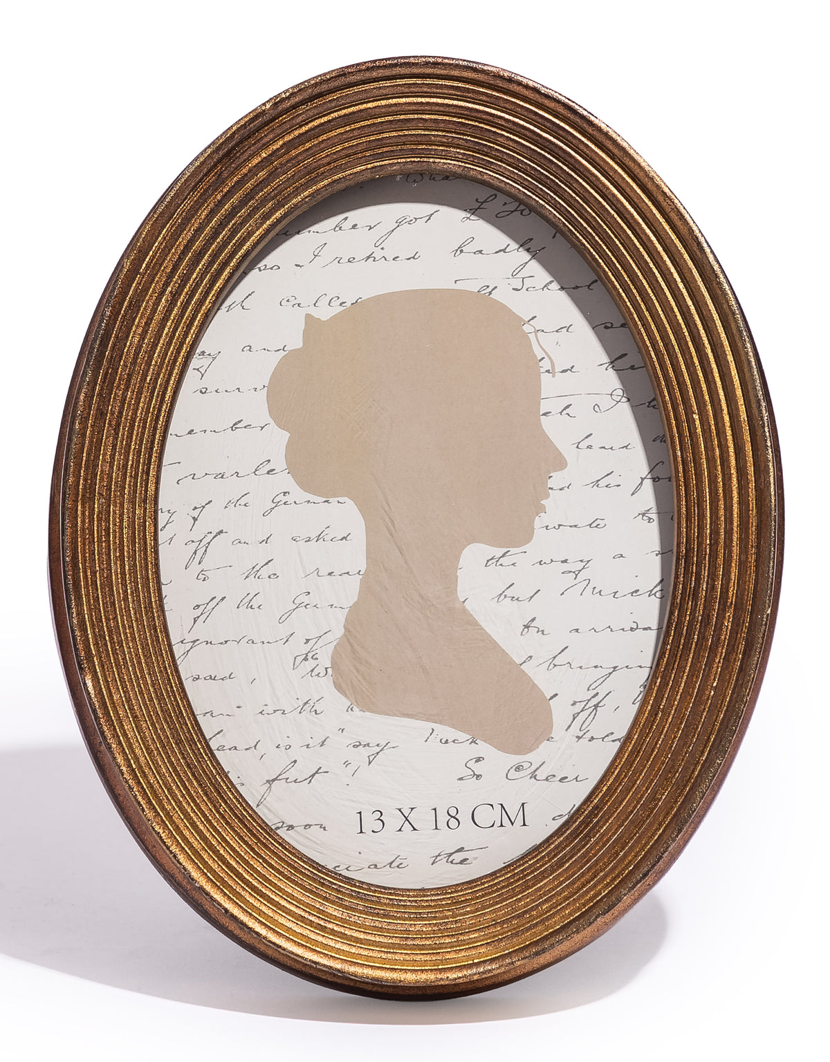 Antique Gold Ribbed Oval 5x7" Photo Frame - MK218