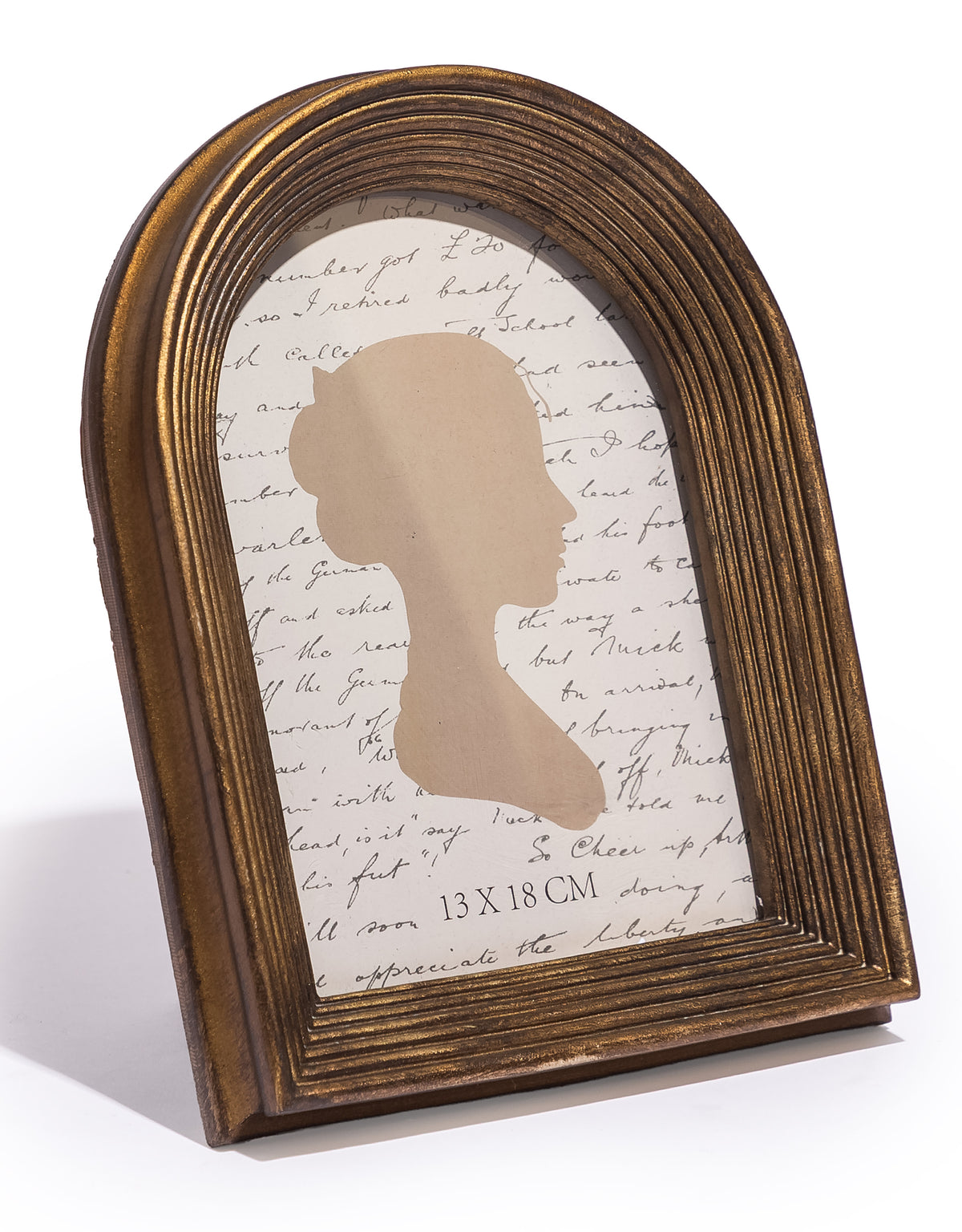 Antique Gold Ribbed Arch 5x7" Photo Frame - MK219