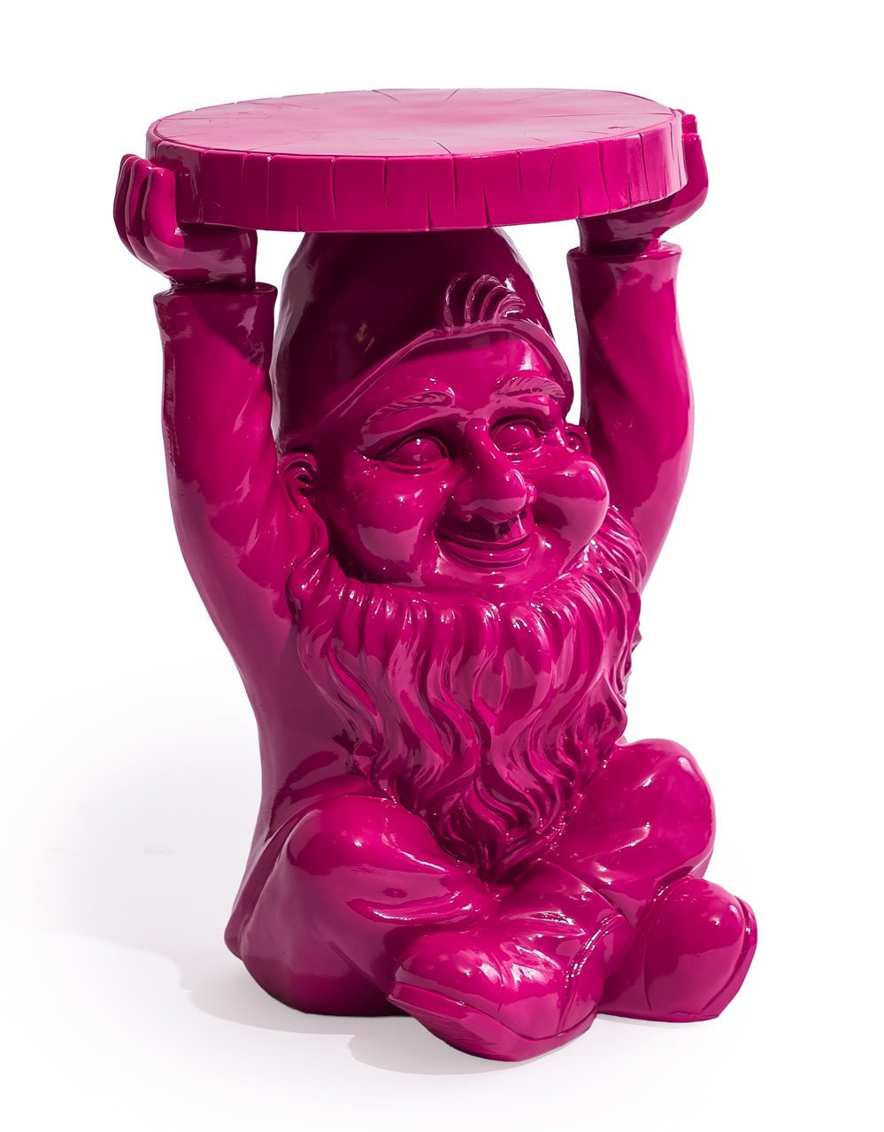 Electric Pink Gnome "Trunk Slice" Side Table - BD193