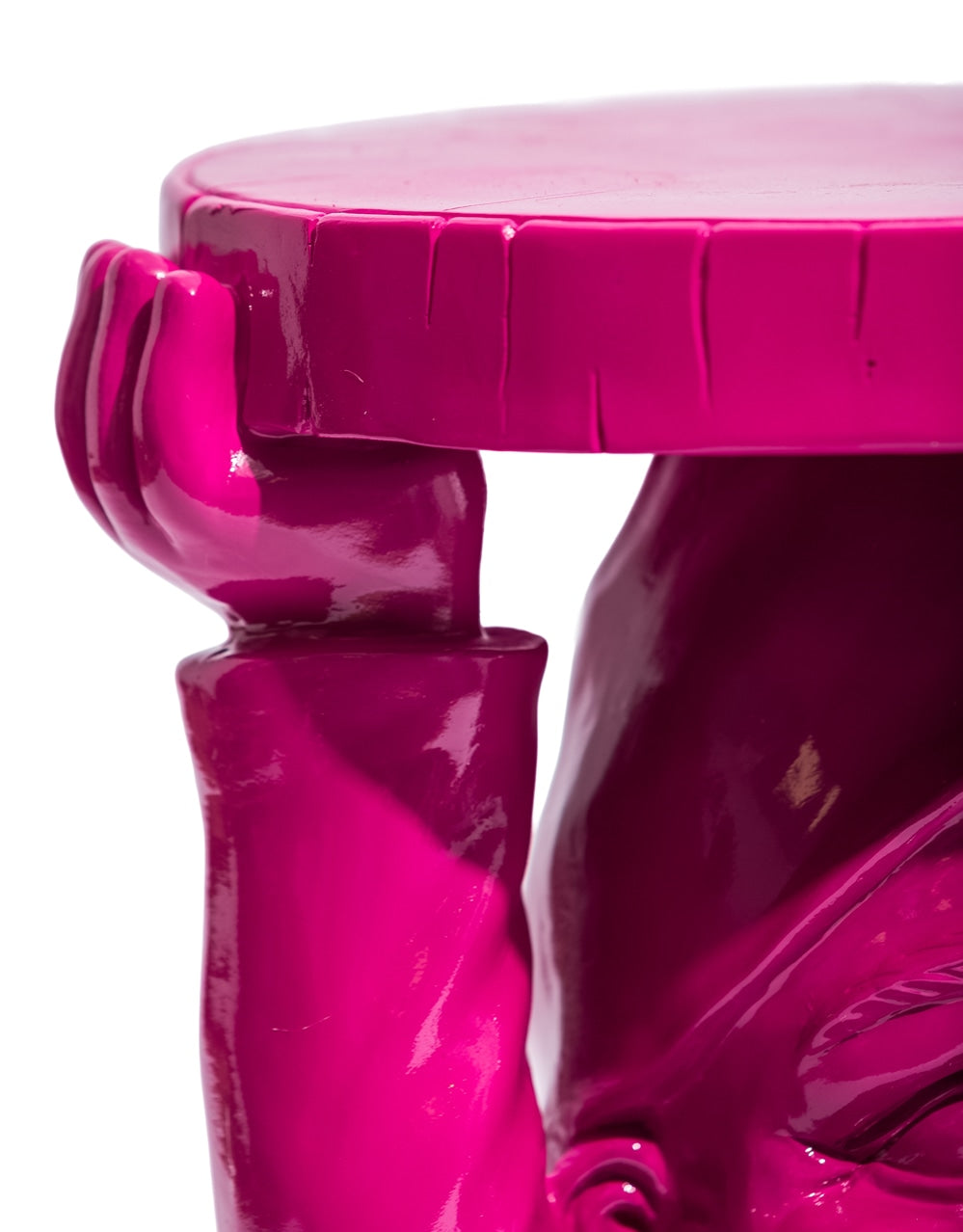 Electric Pink Gnome "Trunk Slice" Side Table - BD193