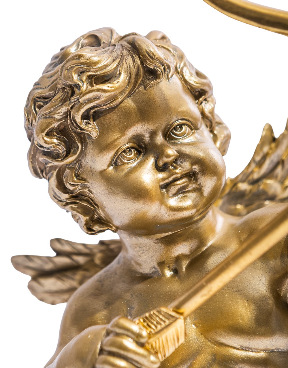 Antique Gold Standing Cupid Cherub Table Lamp - BD195