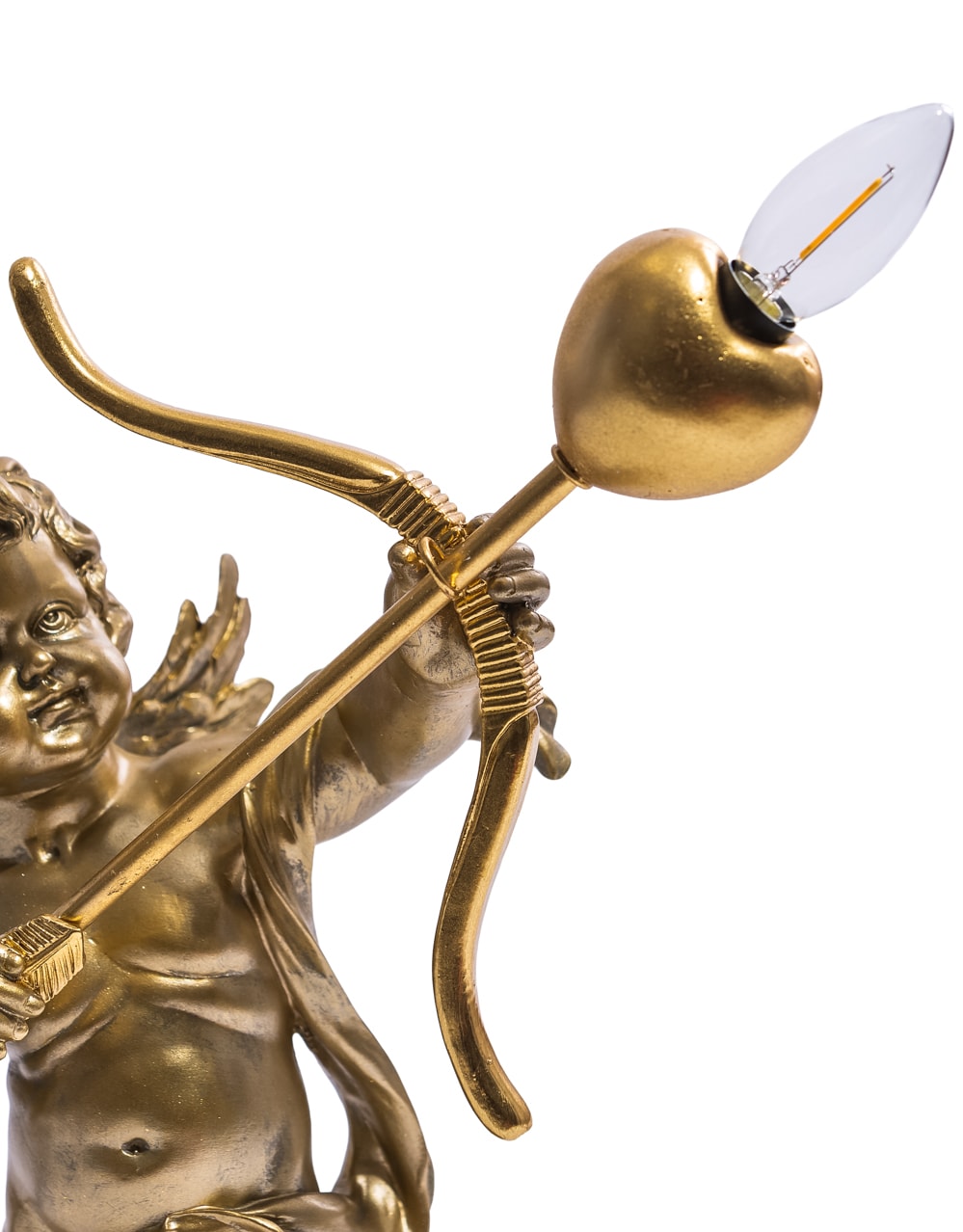 Antique Gold Standing Cupid Cherub Table Lamp - BD195
