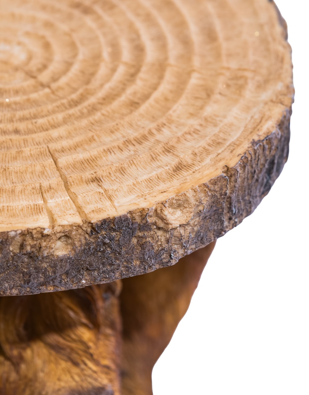 Highland Cow Holding "Trunk Slice" Side Table - BD196