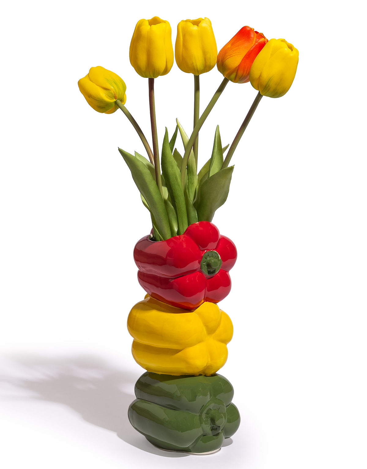 Mixed Peppers Ceramic Stem Vase - JFC28