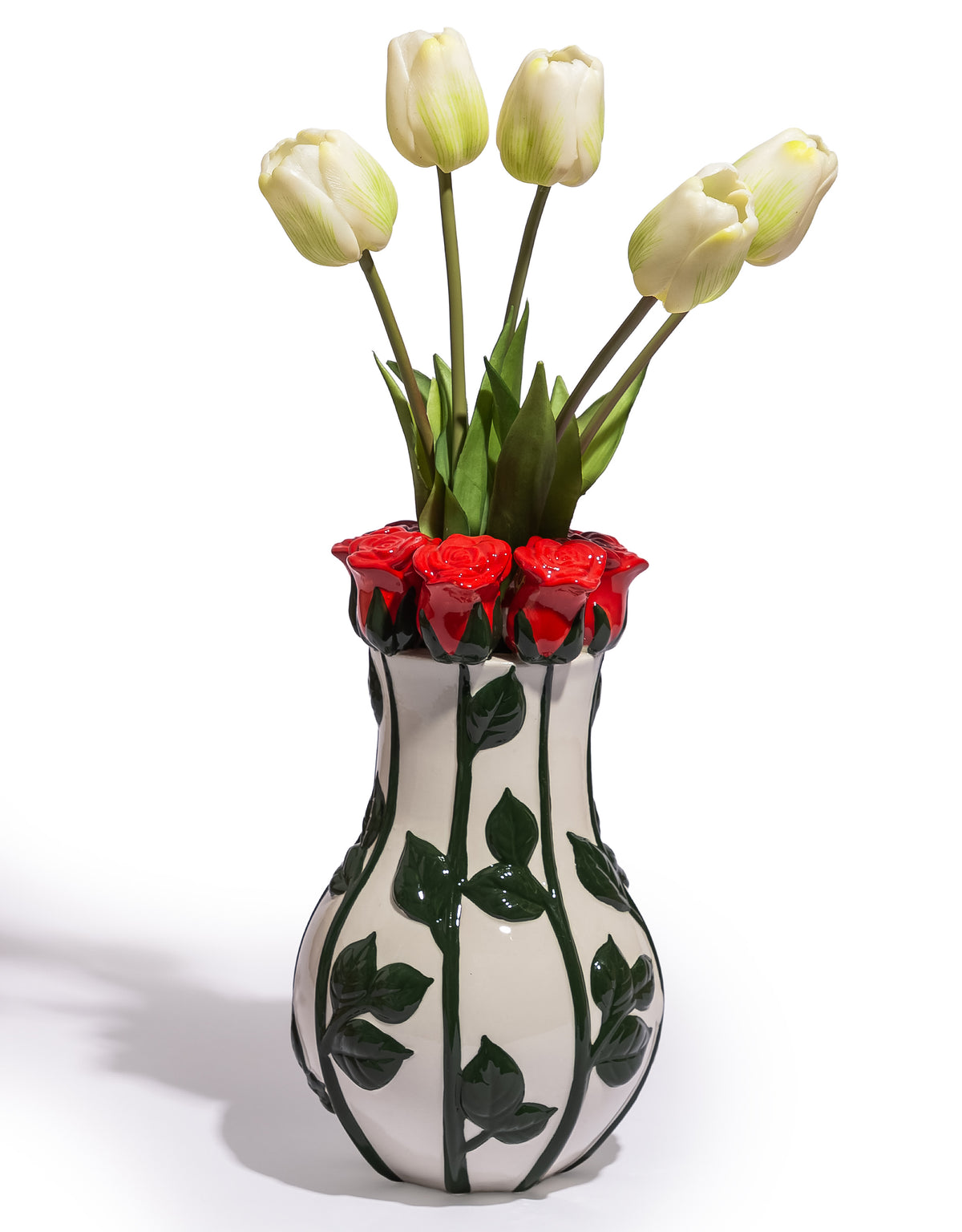 Ceramic Multi Red Roses Vase - JFC29