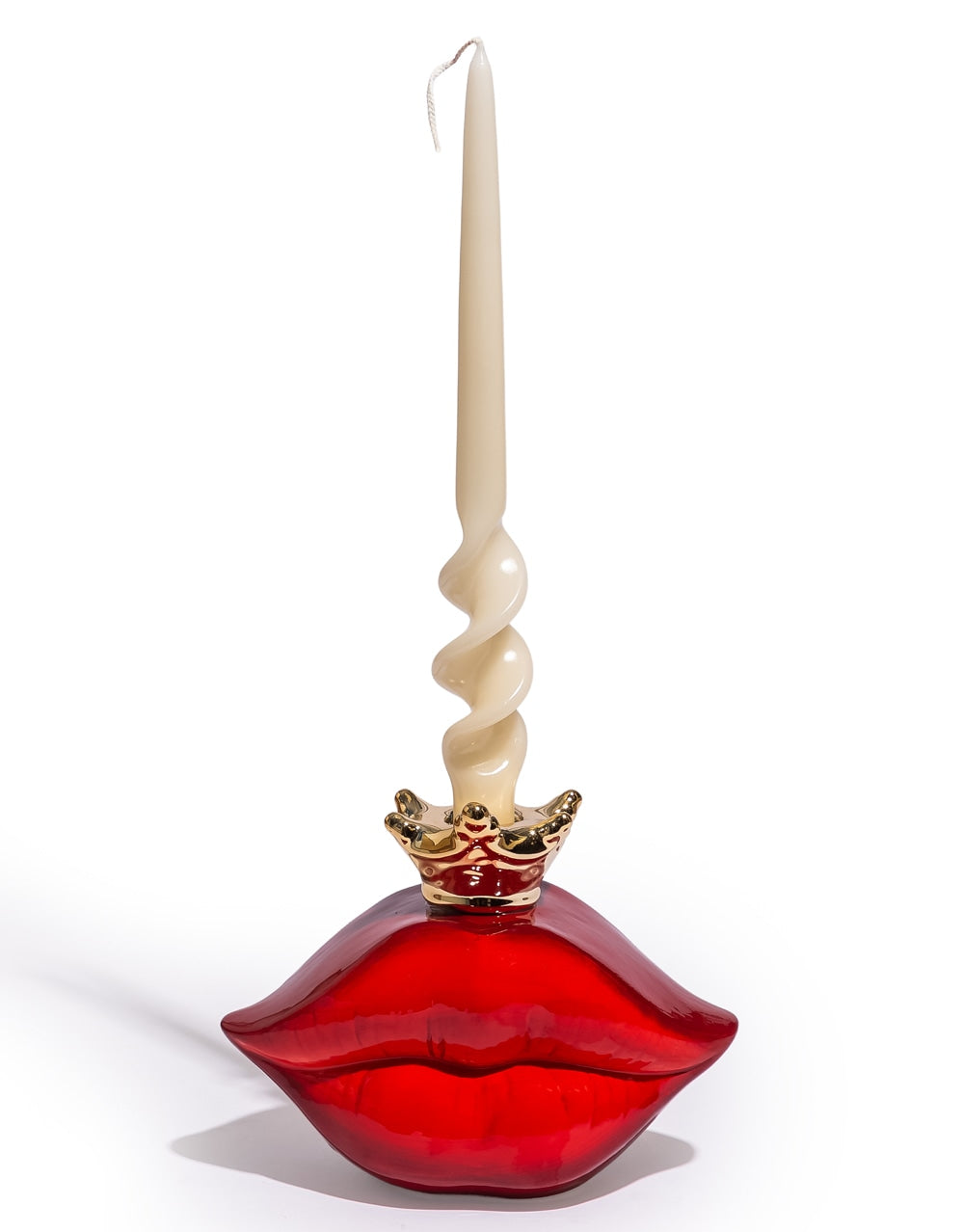 "Queen of Lips" Red Ceramic Candle Holder - EGC23
