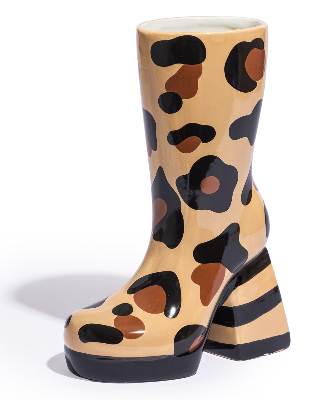 Leopard Print Heeled-Boot Ceramic Vase - EGC25