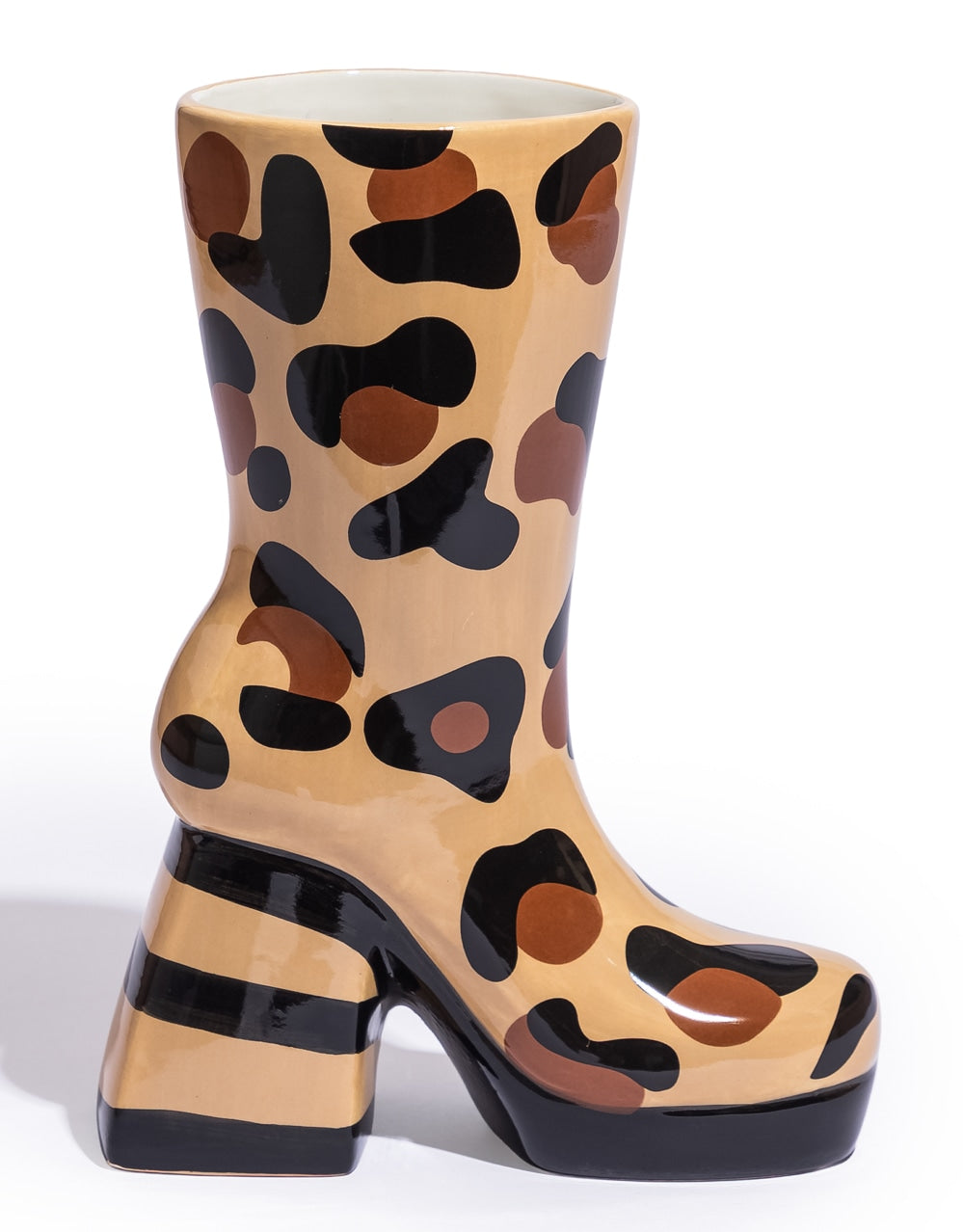 Leopard Print Heeled-Boot Ceramic Vase - EGC25