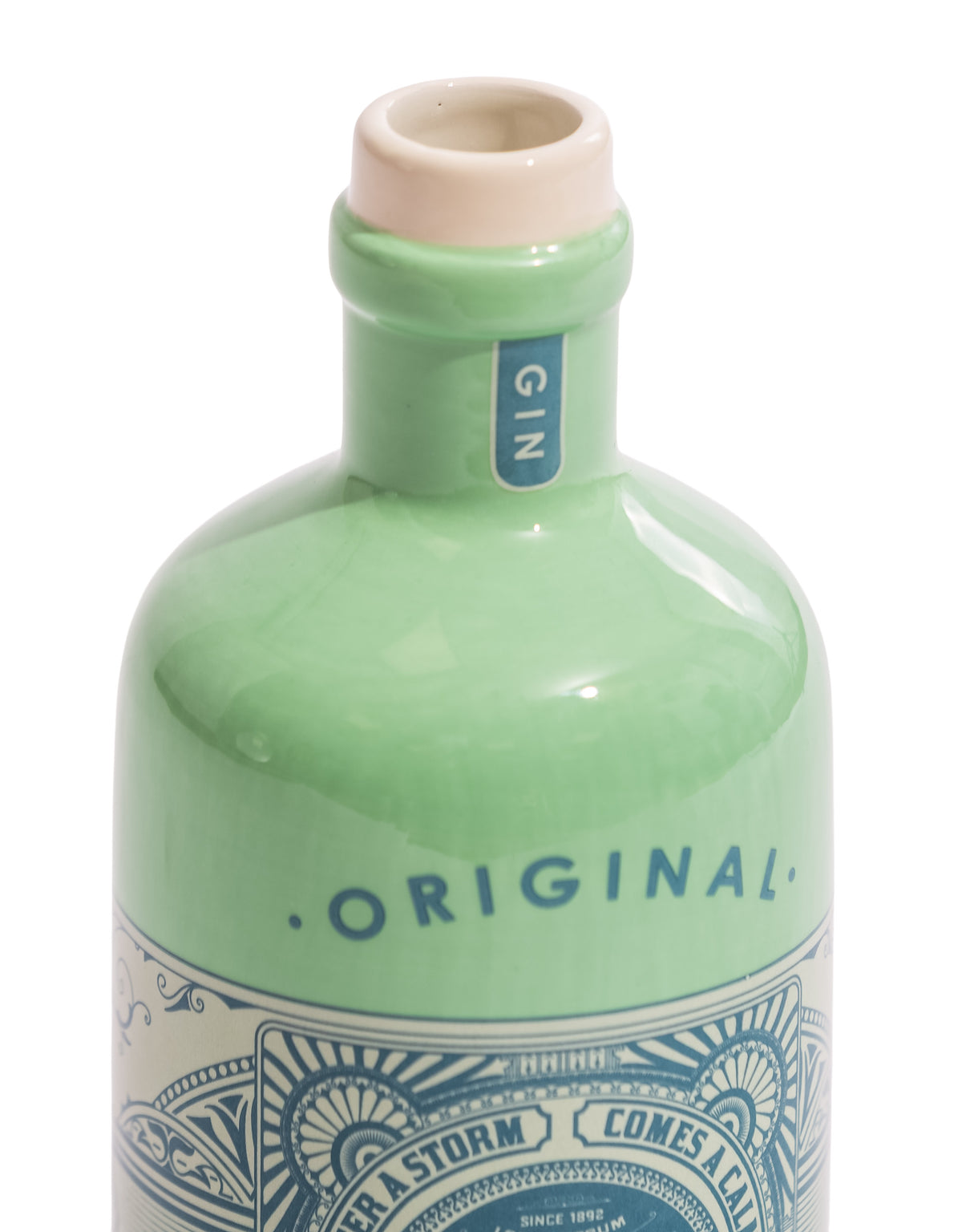 "Cambridge Blue" Ceramic Gin Bottle Stem Vase - EGC28