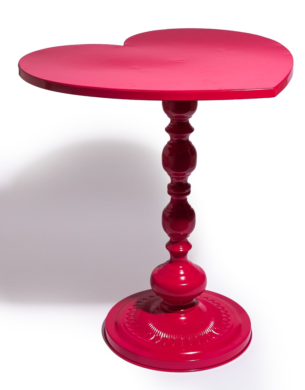 Metal Pink Heart Side Table - CRT159