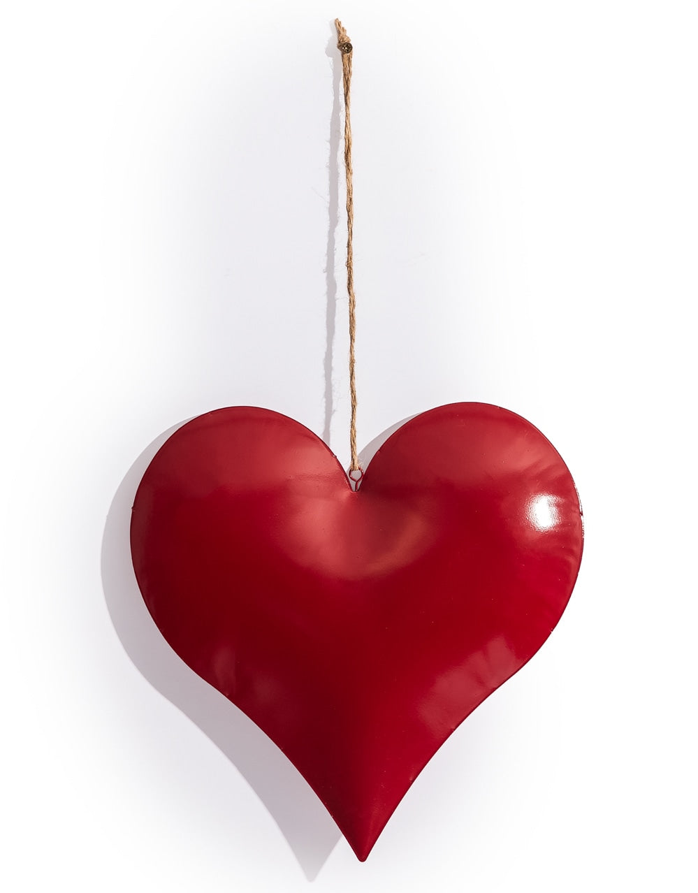 Large Red Metal Hanging Heart Ornament - CRT160