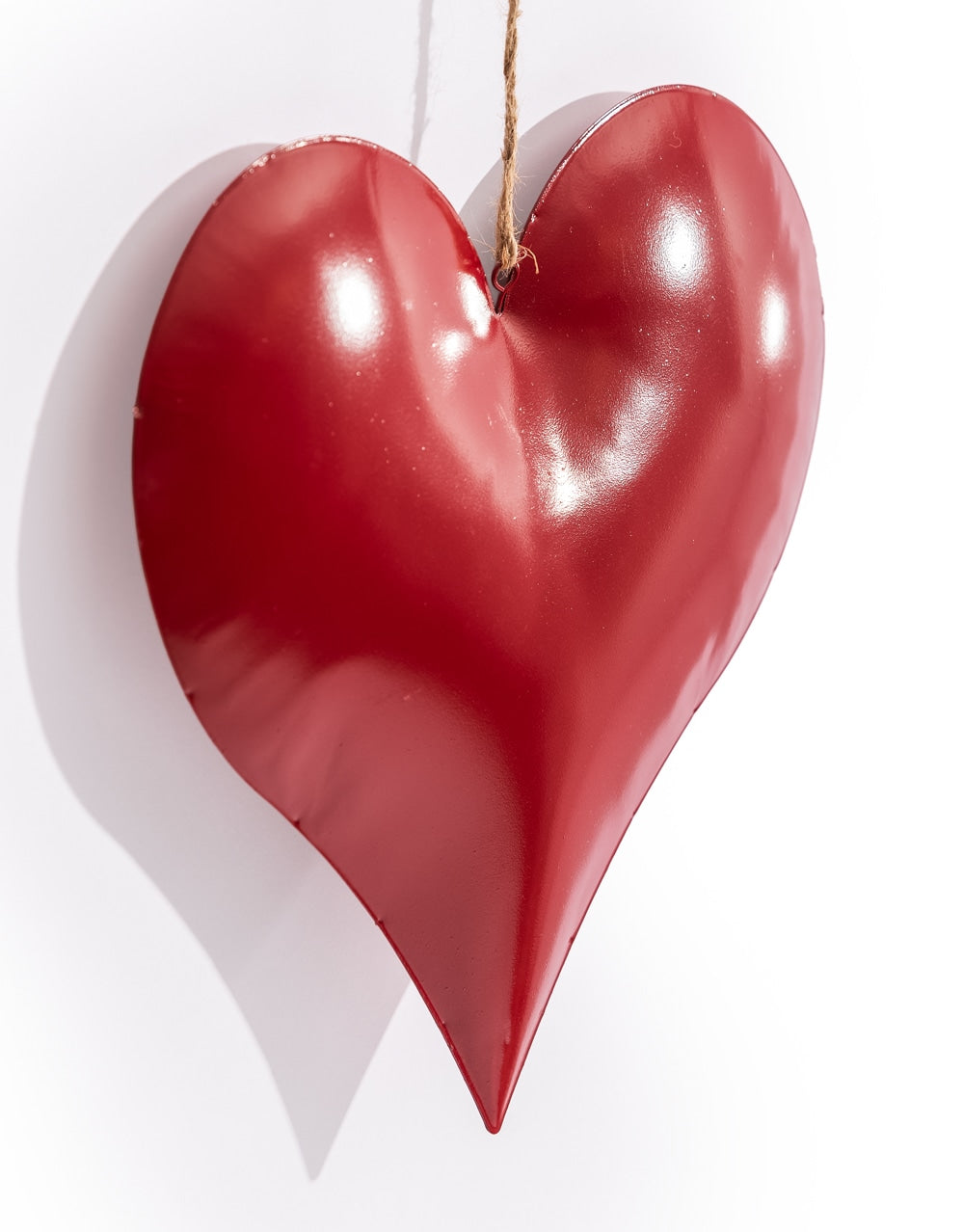 Large Red Metal Hanging Heart Ornament - CRT160