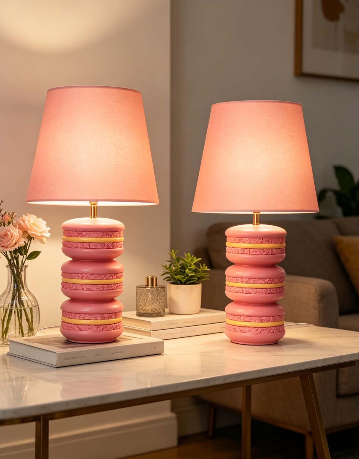 Pink Macaroon Stack Table Lamp - FLT10