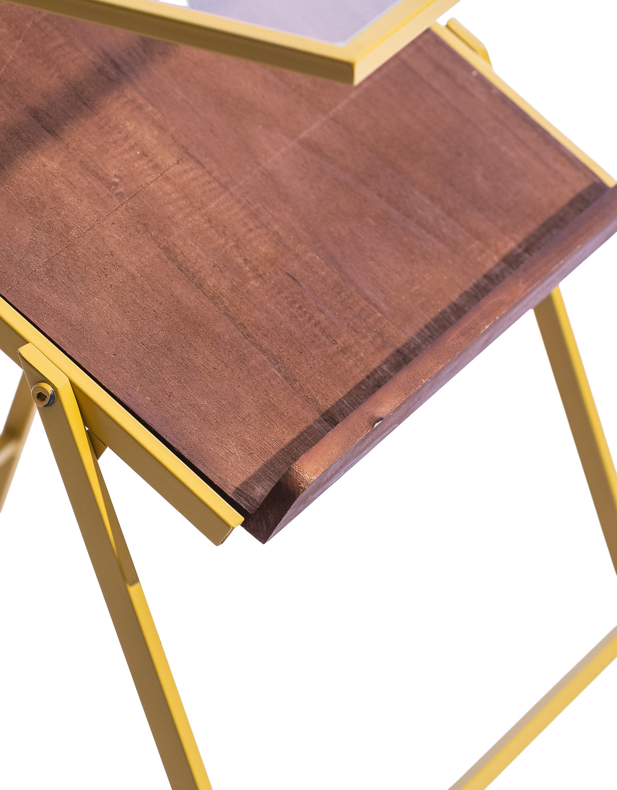 Mustard Yellow Metal Side Table w/ Magazine Rack - EM148