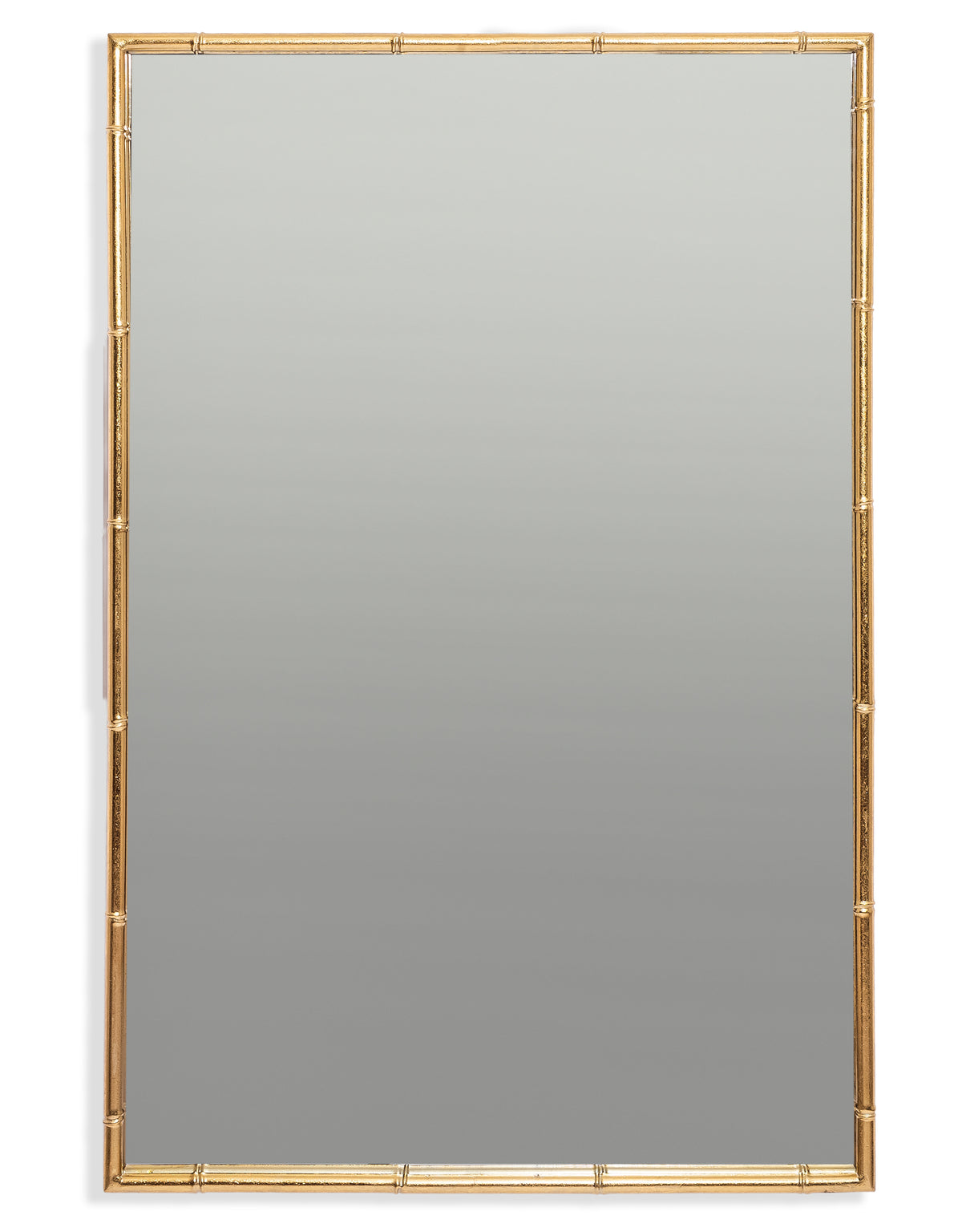 Antique Gold Rectangular Metal Bamboo Wall Mirror - EM142