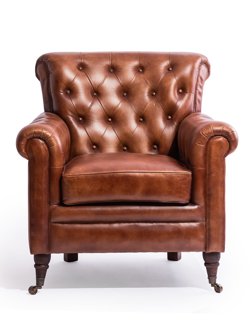 Vintage Leather Chesterfield Armchair - BJG16