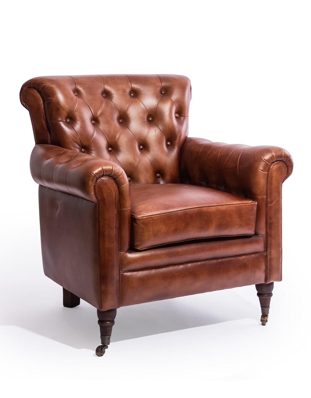 Vintage Leather Chesterfield Armchair - BJG16