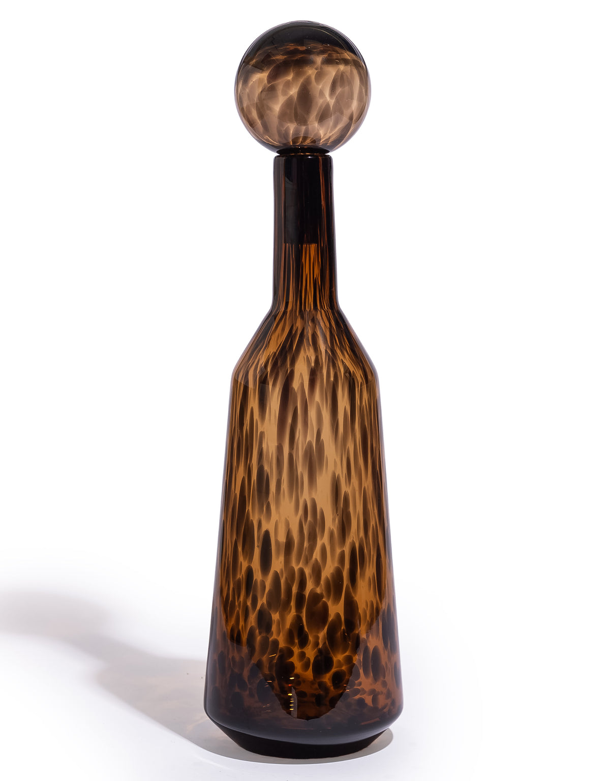 Tall Amber Leopard Print Glass Apothecary Bottle - GW170
