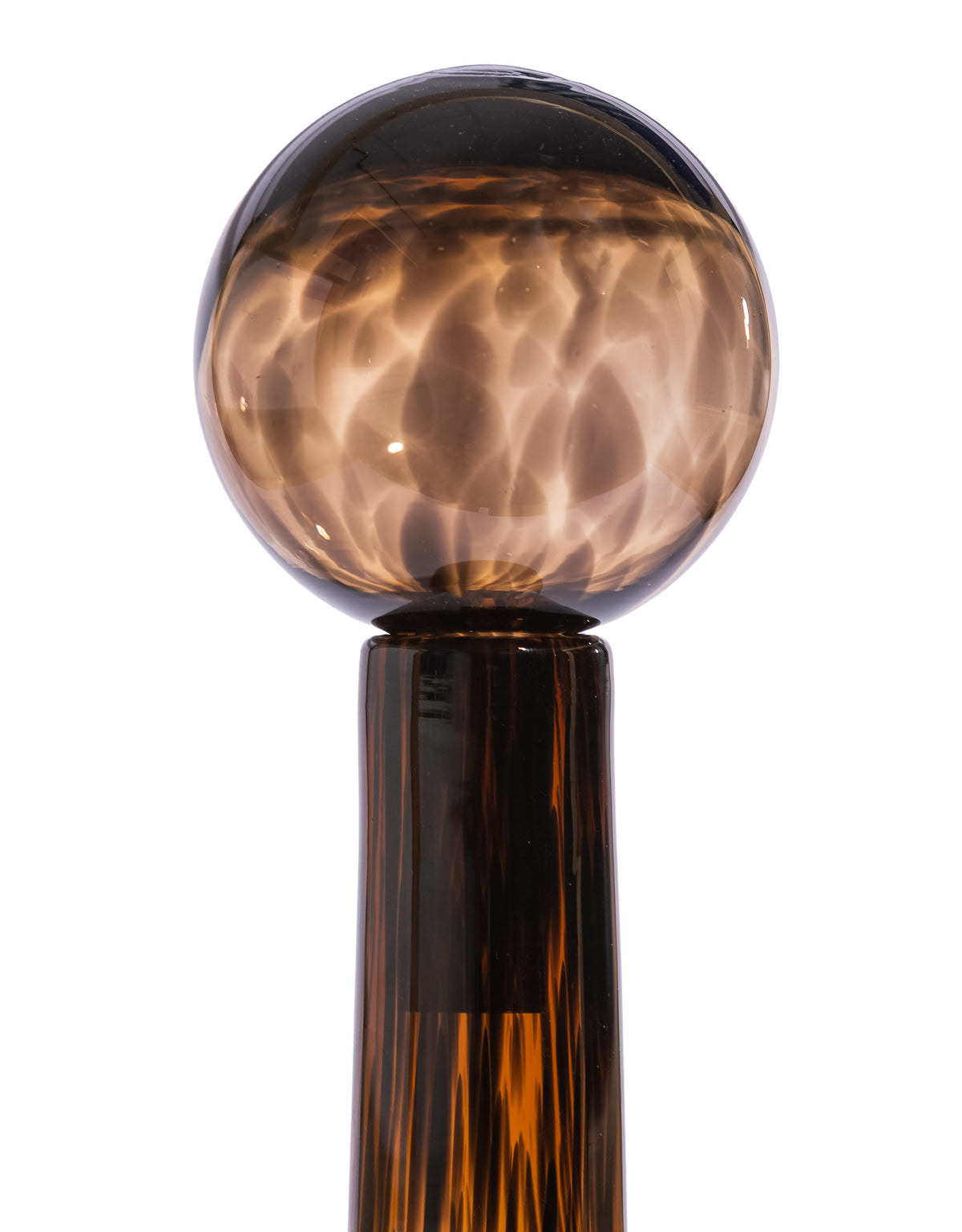 Tall Amber Leopard Print Glass Apothecary Bottle - GW170