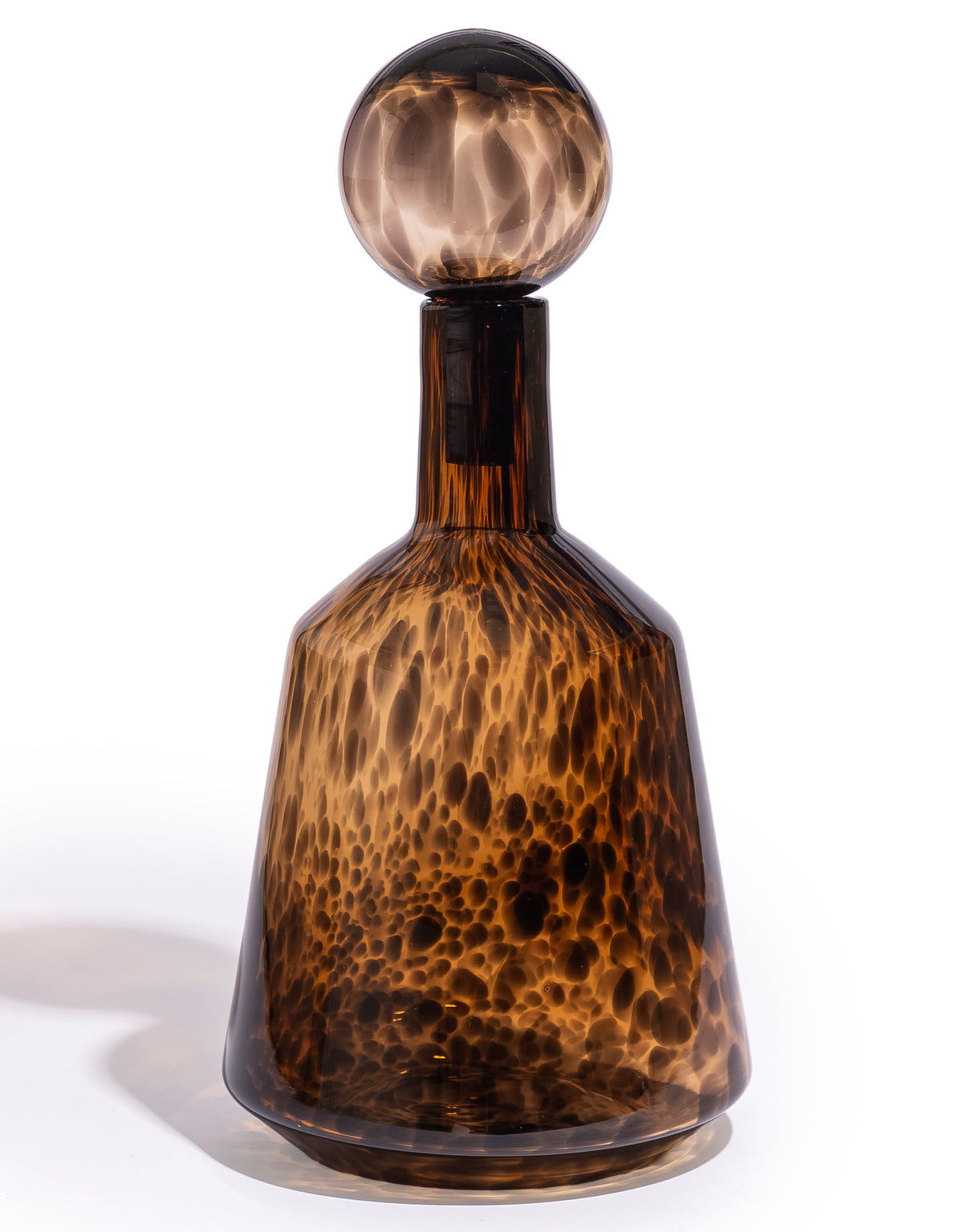 Large Amber Leopard Print Glass Apothecary Bottle - GW171