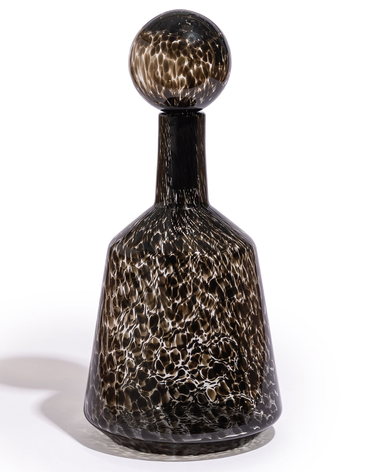 Large Clear Leopard Print Glass Apothecary Bottle - GW173