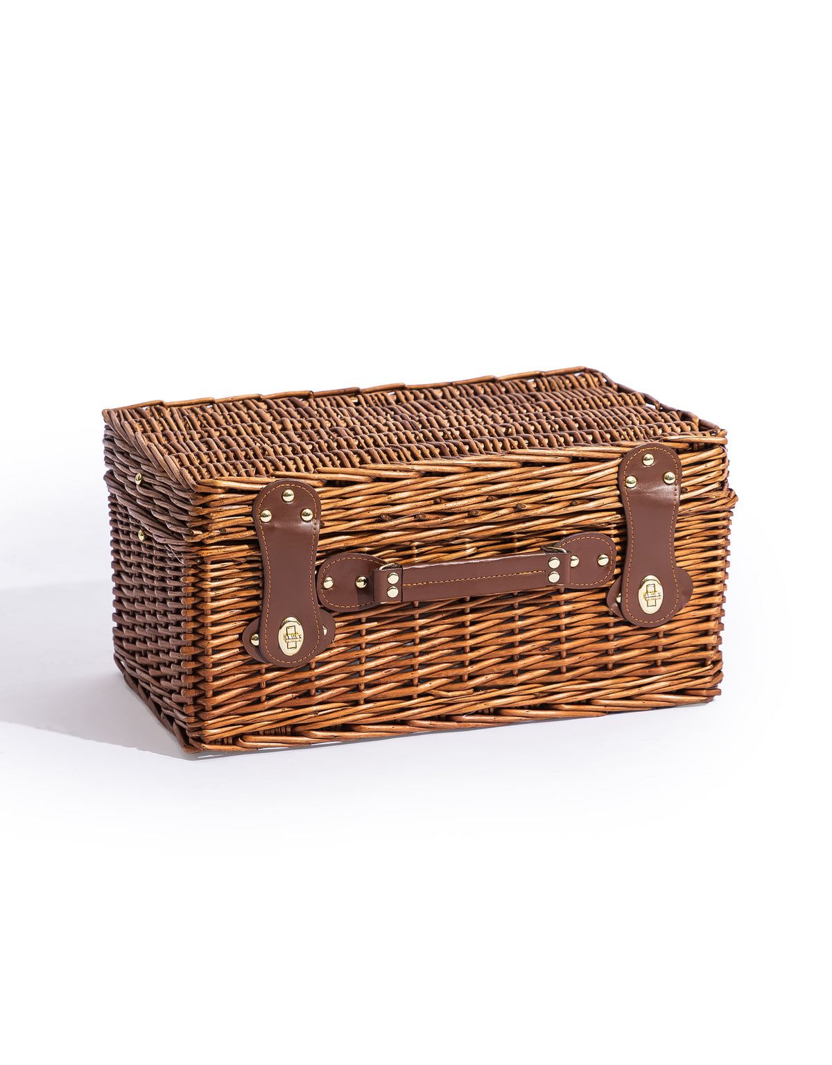 Luxury Tartan 2-Person Picnic Hamper w/ Leather Handles & Accessories - LPH13